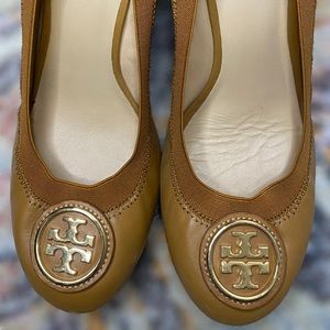 Tory Burch camel wedge heel